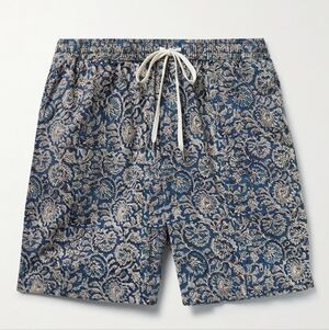 Corridor New York Handblock Drawstrings Shorts Indigo - Size L
